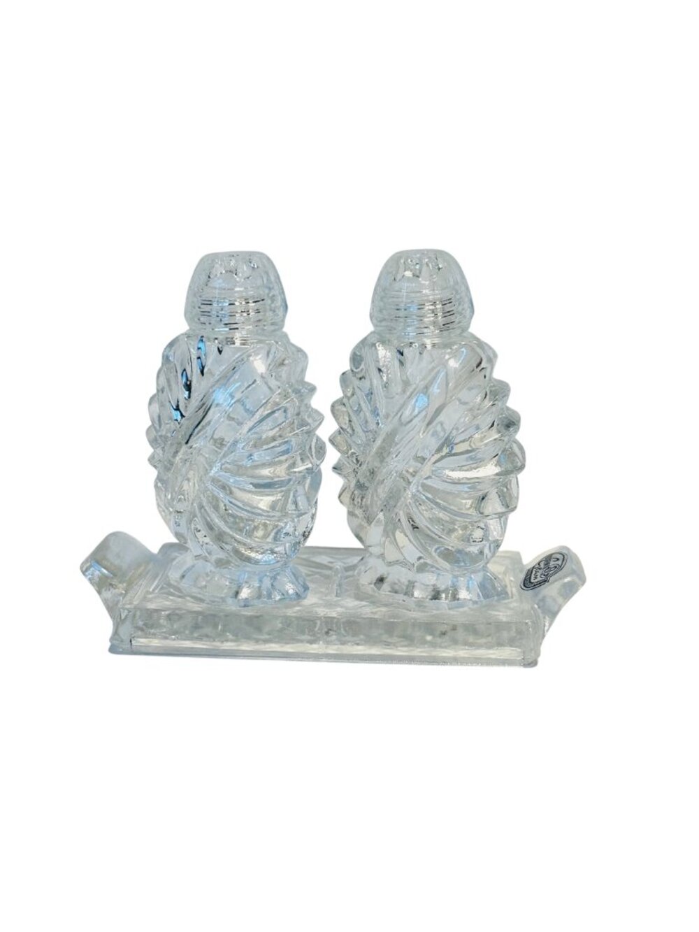 Bohemia Glass Crystal Salt and Pepper Shaker with Tray